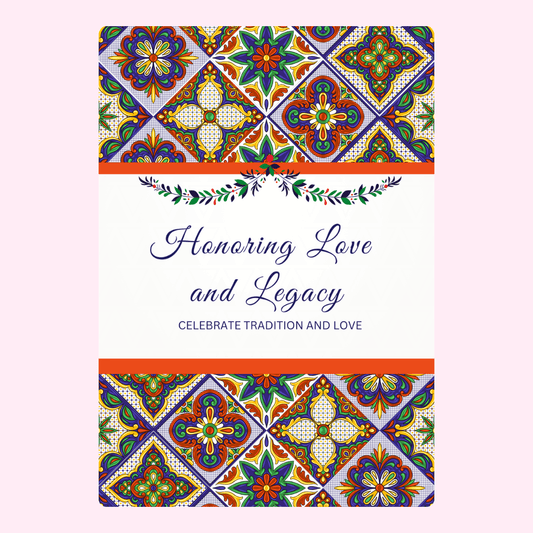 Honoring Love and Legacy invitation with tile design