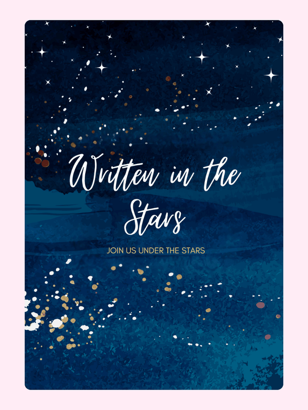 Written in the Stars design, invite to a night under the stars
