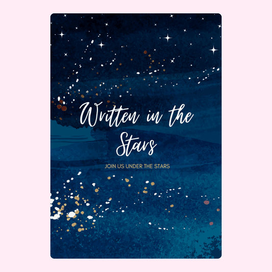 Written in the Stars design, invite to a night under the stars
