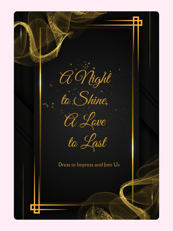 Night to Shine event invitation with gold accents - November 29, 2024