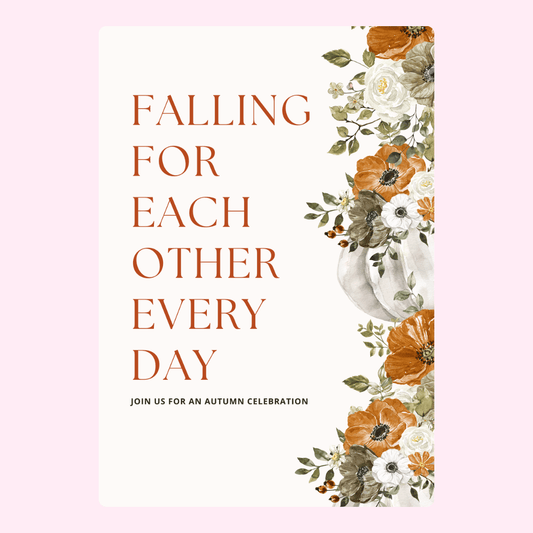 Autumn celebration invitation with floral design