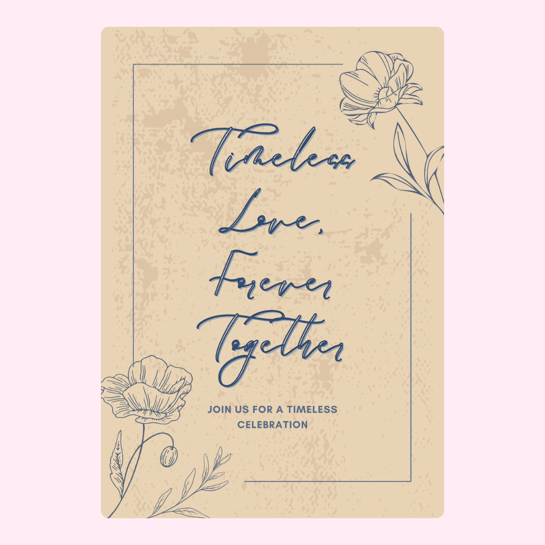 Timeless Celebration invitation with floral design