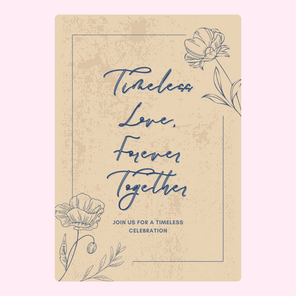 Timeless Celebration invitation with floral design