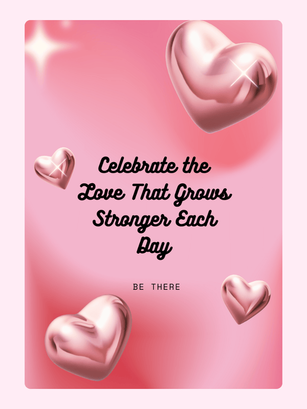 Pink heart design celebrating love.