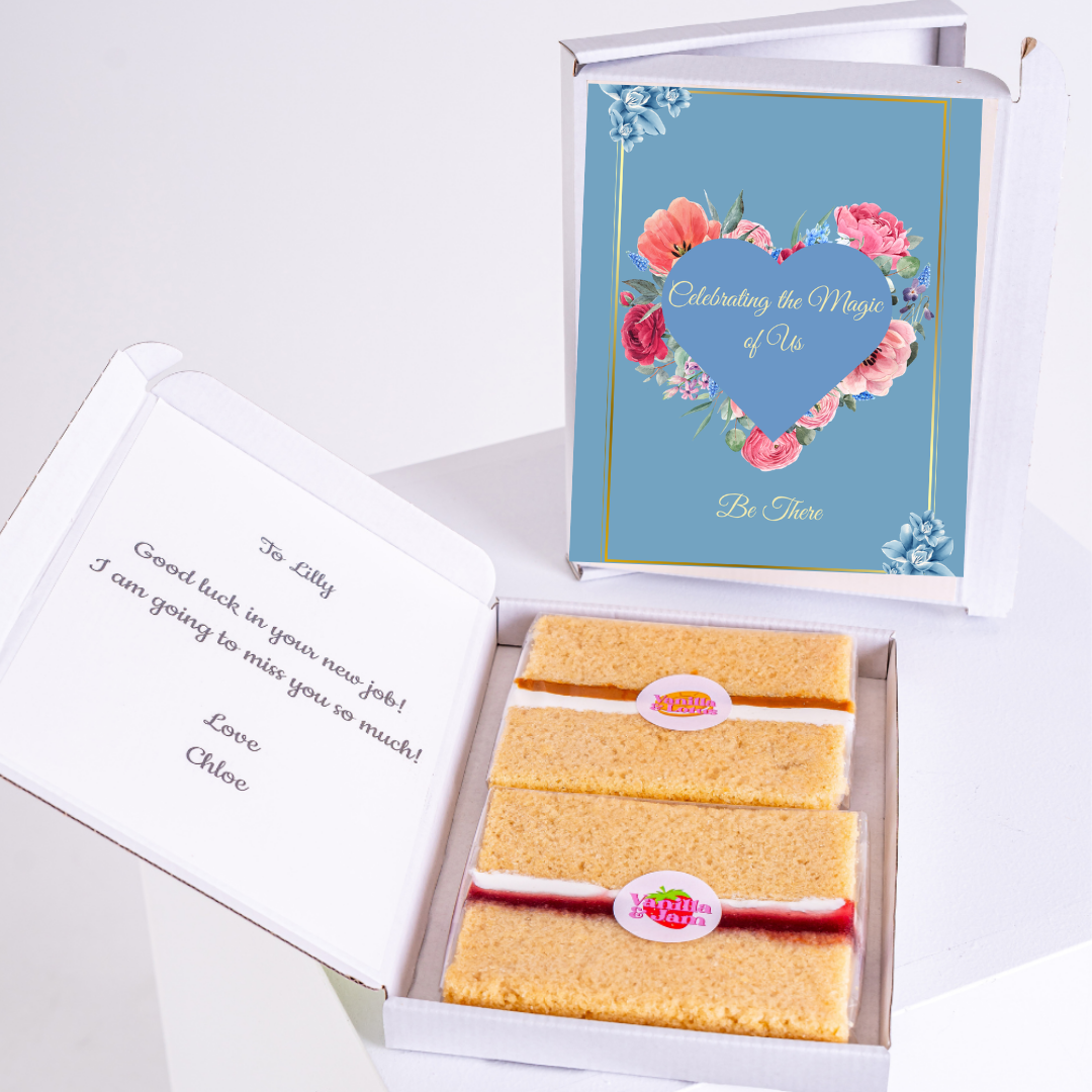 Cake box gift for Lilly, celebrating new job, Be There message