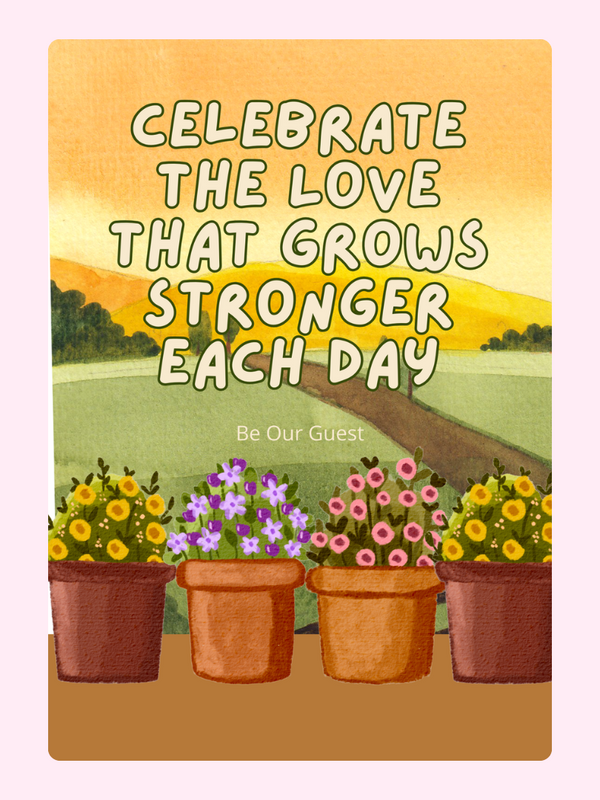 Celebrate Love Grows Stronger Each Day card, design from 2024.