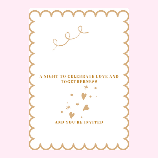 Wedding invitation design, celebrating love and togetherness.