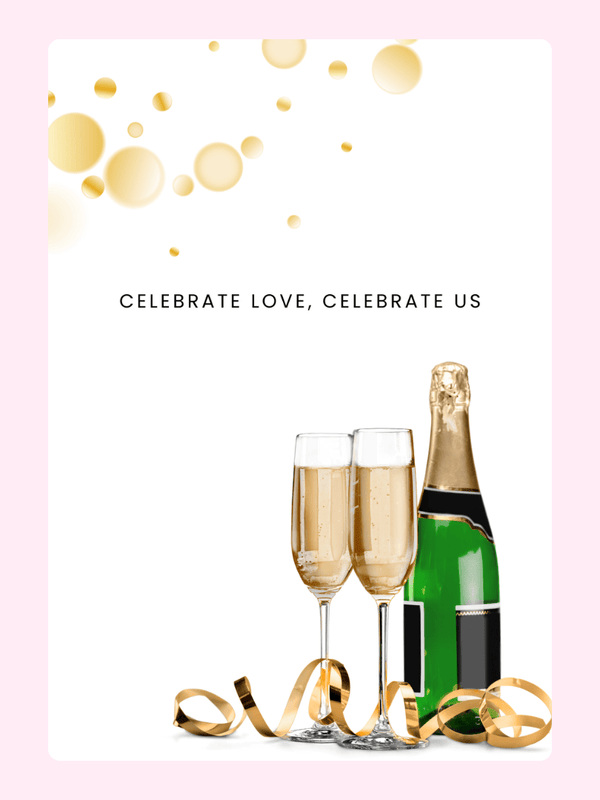 Wedding celebration design with champagne and confetti