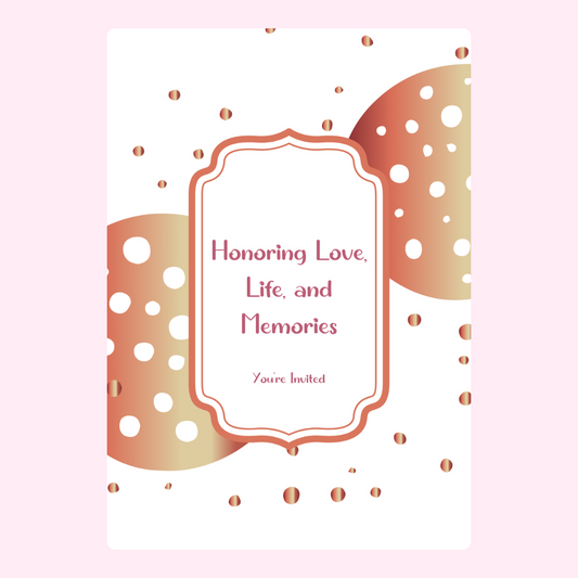 Invitation honoring love, life, and memories