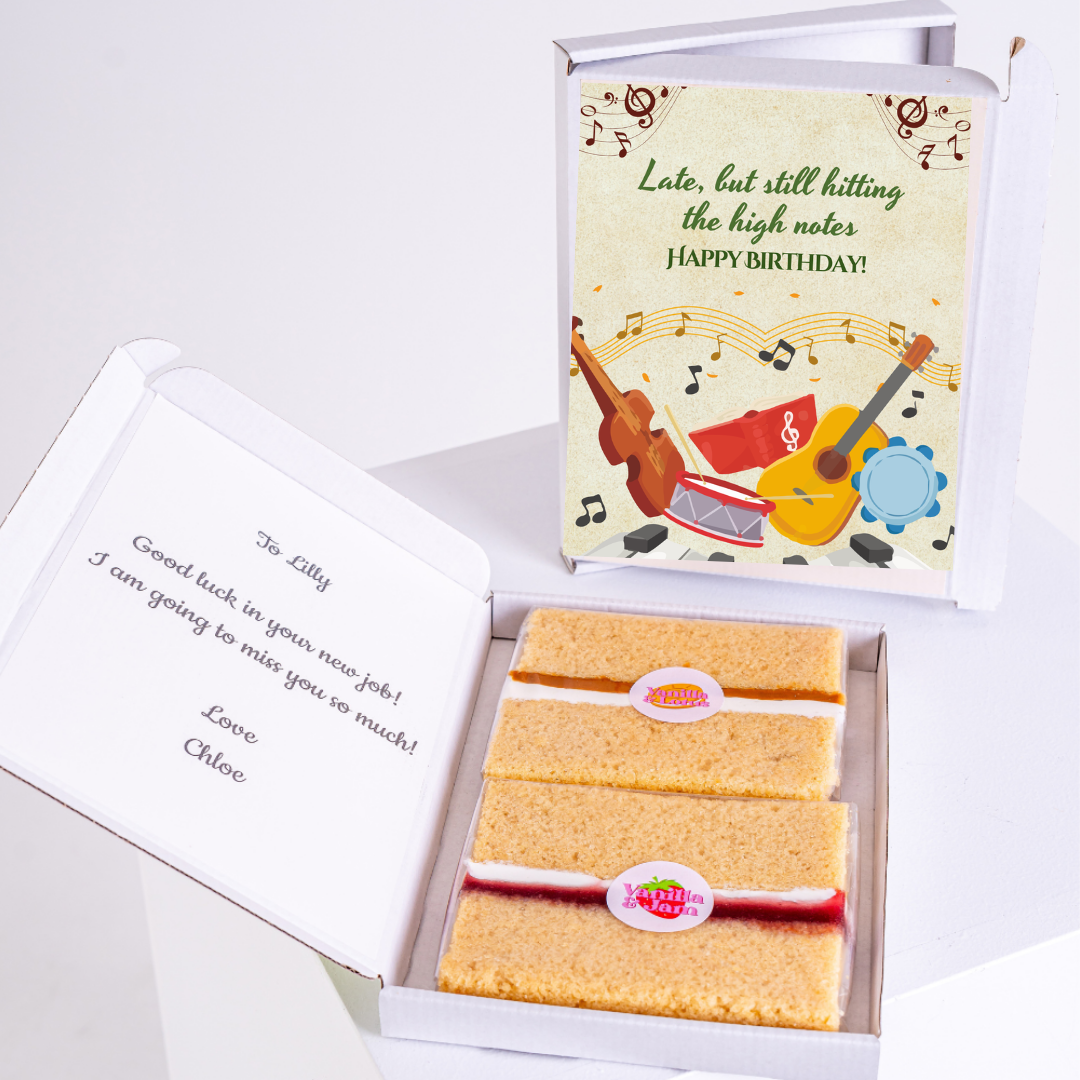 Birthday cake with musical card, Happy Birthday