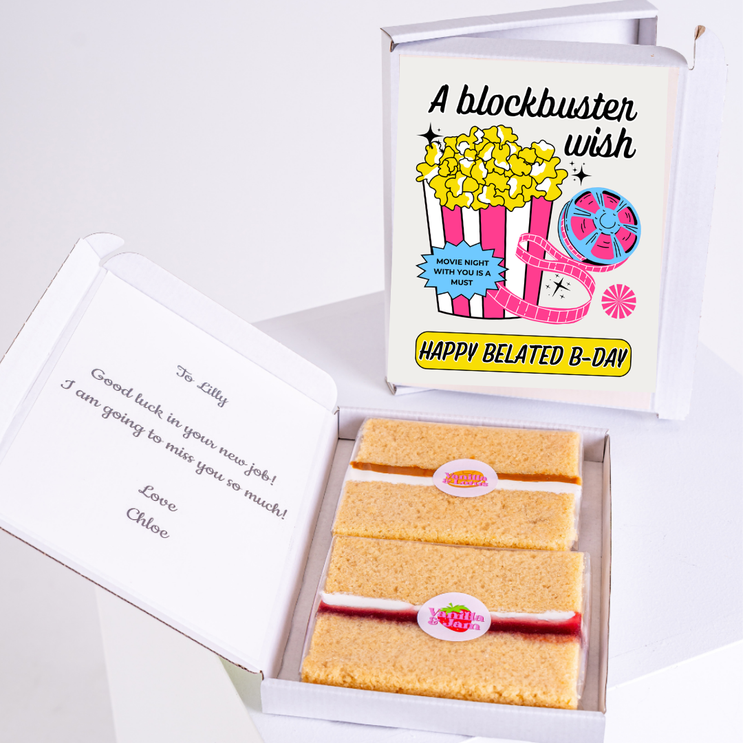 Belated birthday cake & movie night gift for Lilly