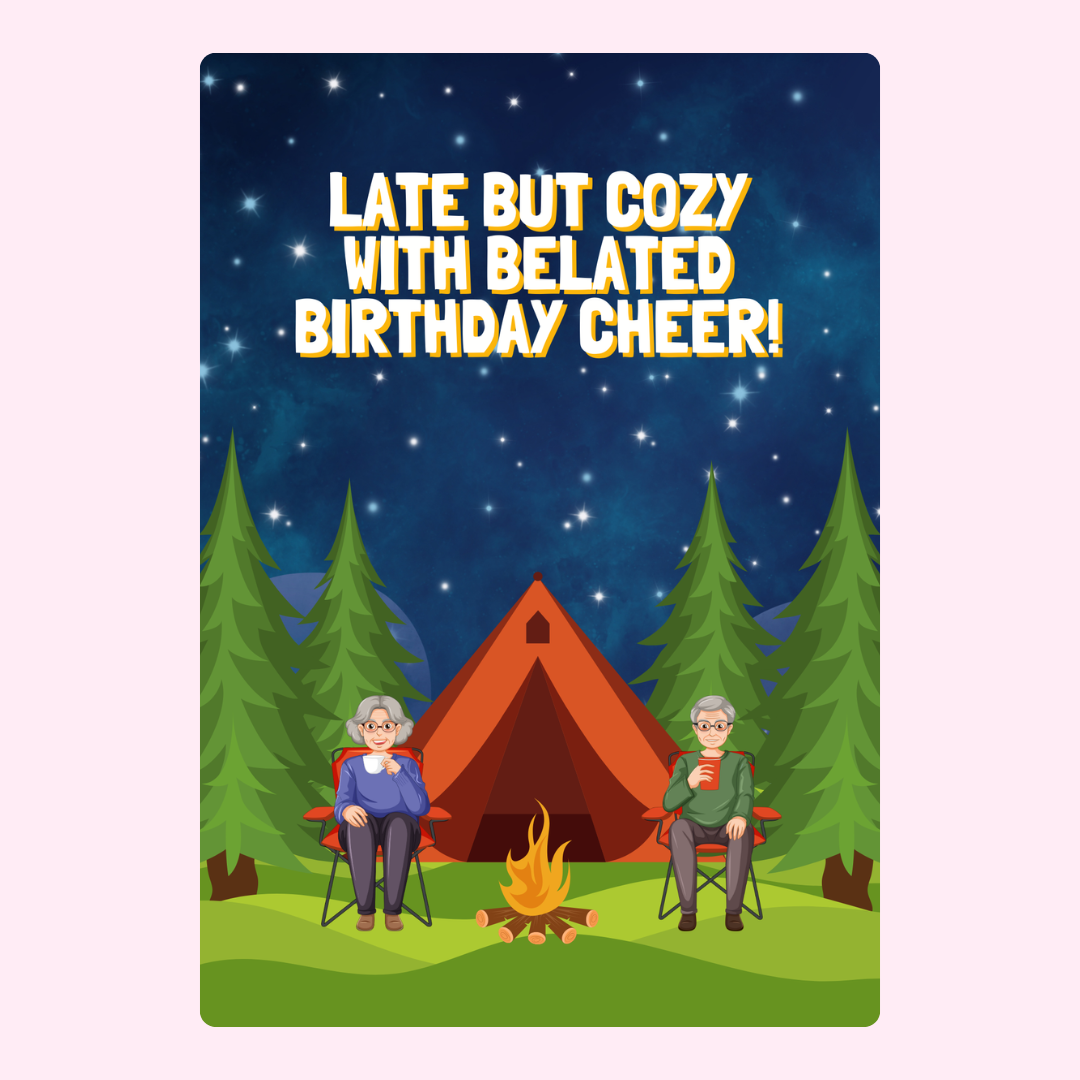 cozy camping scene, stars