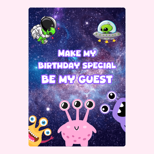 Alien birthday invitation