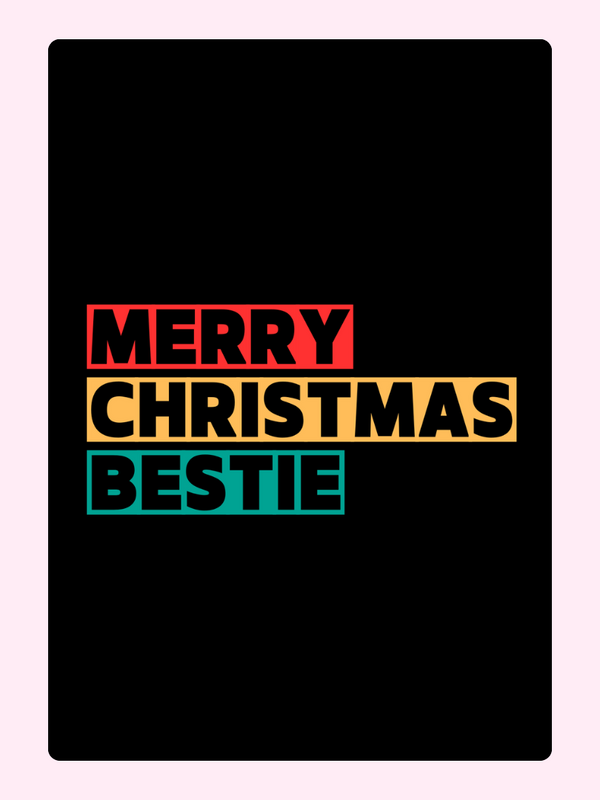 Merry Christmas Bestie Cake Card, for a friend