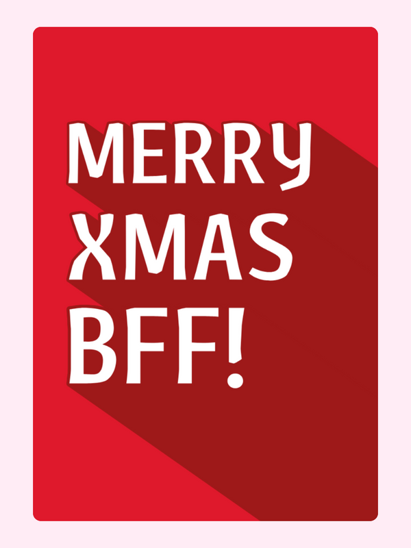 Merry Xmas BFF card design, December 2024