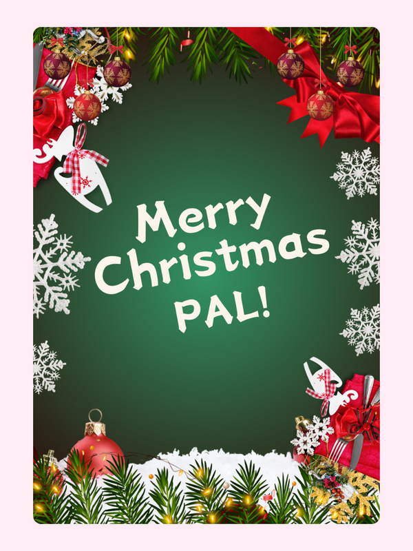 Merry Christmas Pal Festive Frame Cake Card, for a friend