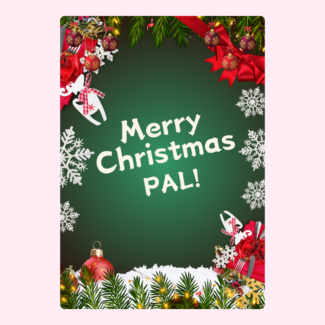 Merry Christmas PAL! Festive design, December 2024.