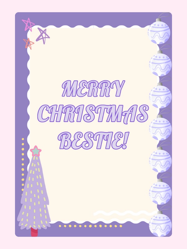 Happy Christams Bestie Cake Card, for a friend