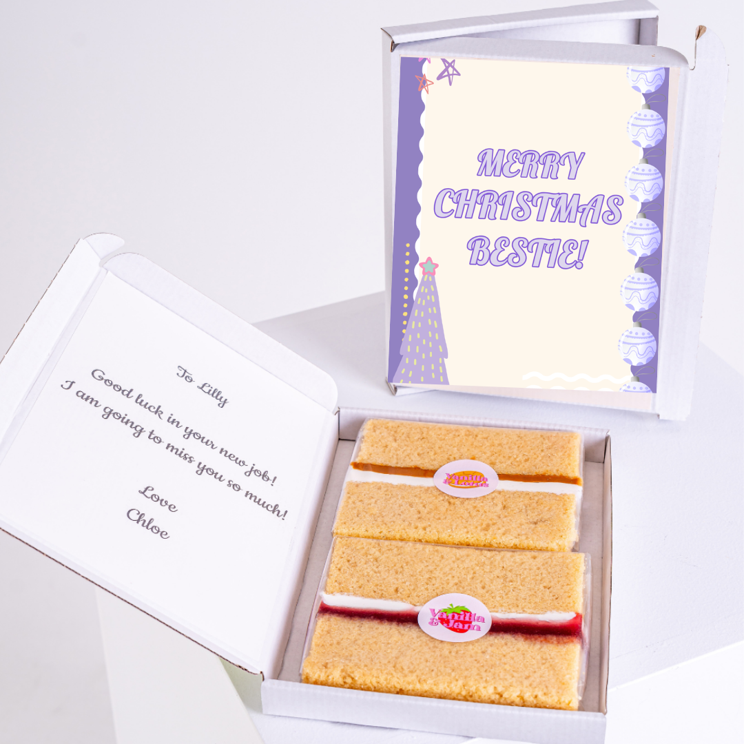Christmas cake gift box for Lilly, Merry Christmas Bestie