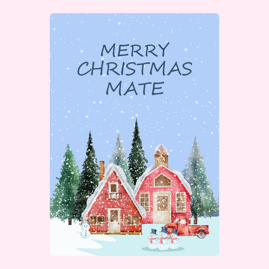 Christmas card design with Merry Christmas Mate