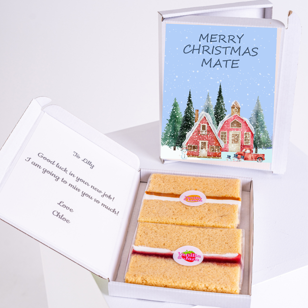 Christmas gift box for Lilly with cake and message, Dec 6, 2024