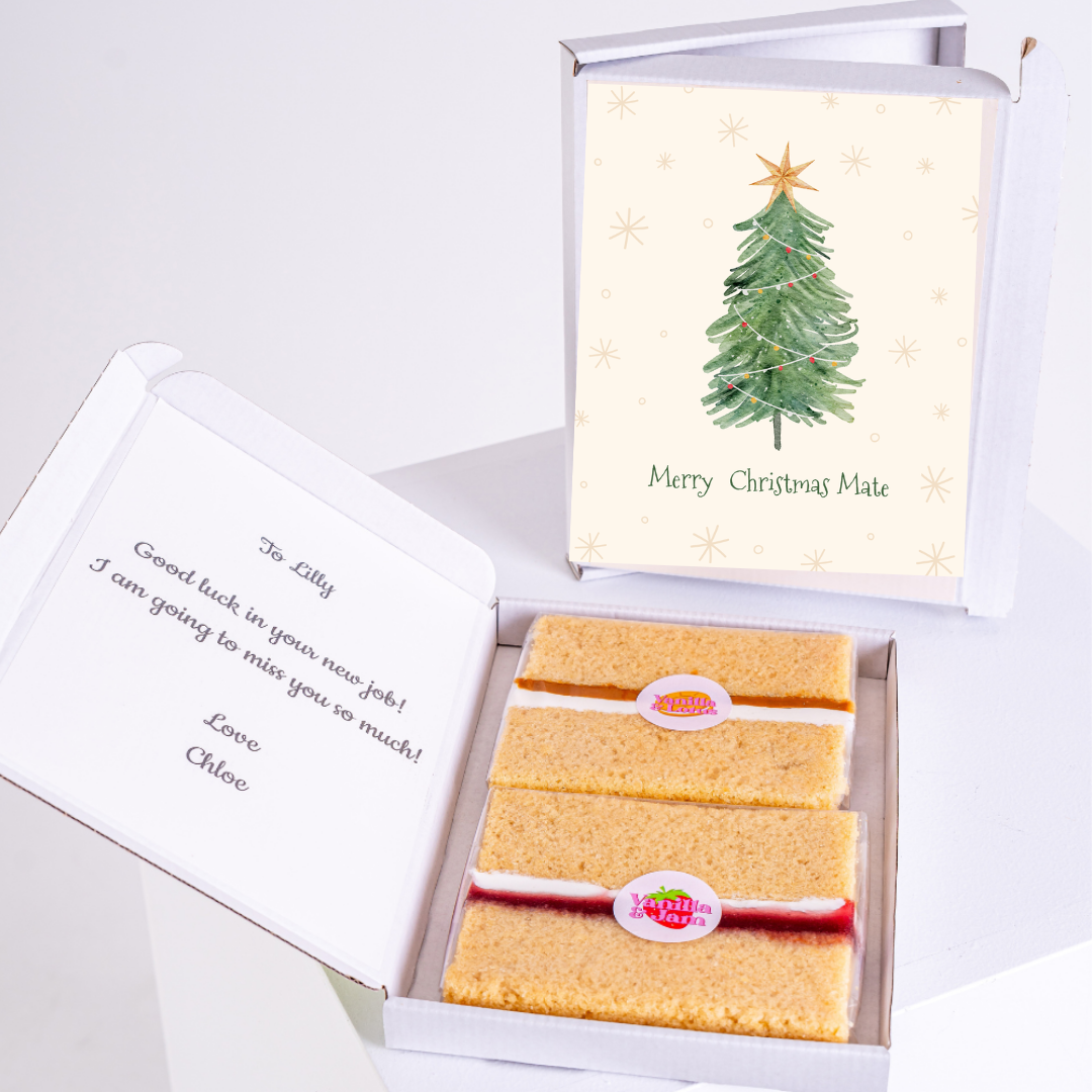 Christmas cake gift for Lilly with card, Merry Christmas Mate
