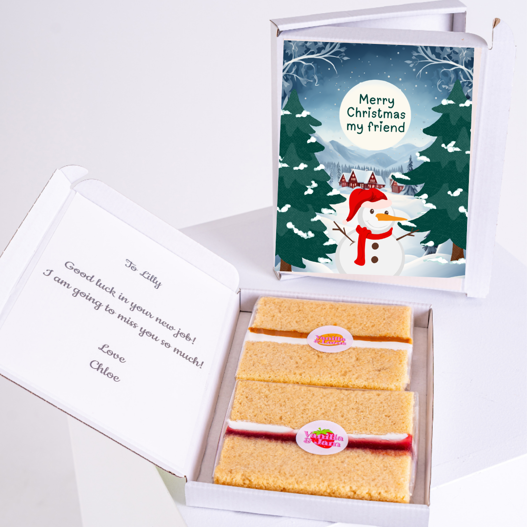 Christmas gift box with cake and a message, dated 2024-12-06.