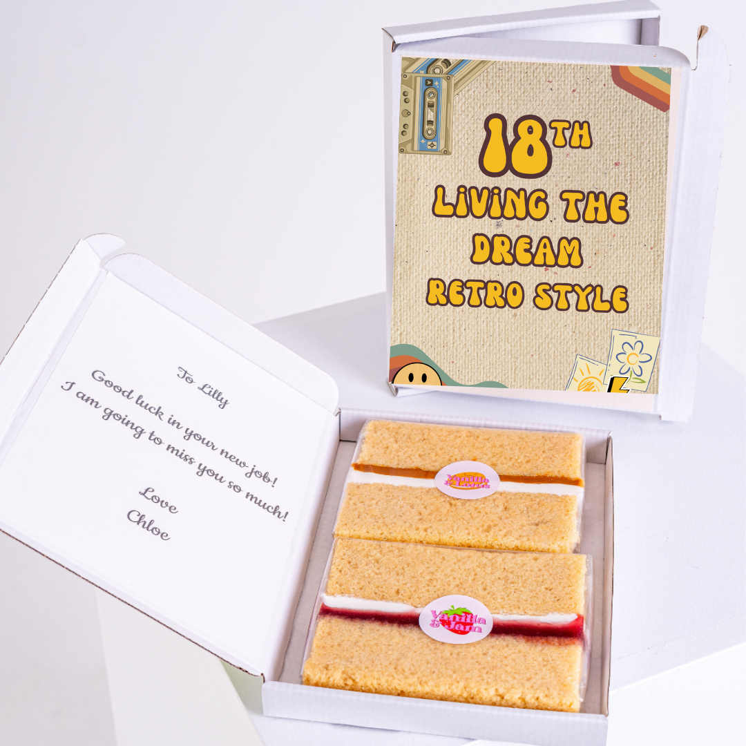 18th birthday cake with retro design, Lilly's new job card.