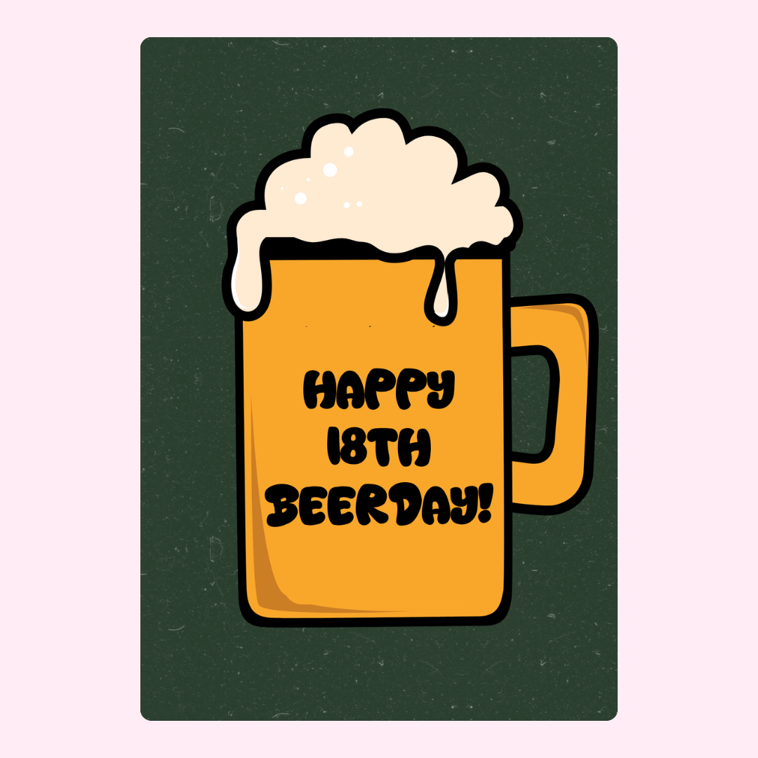 18th Beerday card design - December 7, 2024