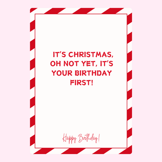 Birthday card with Christmas & birthday message