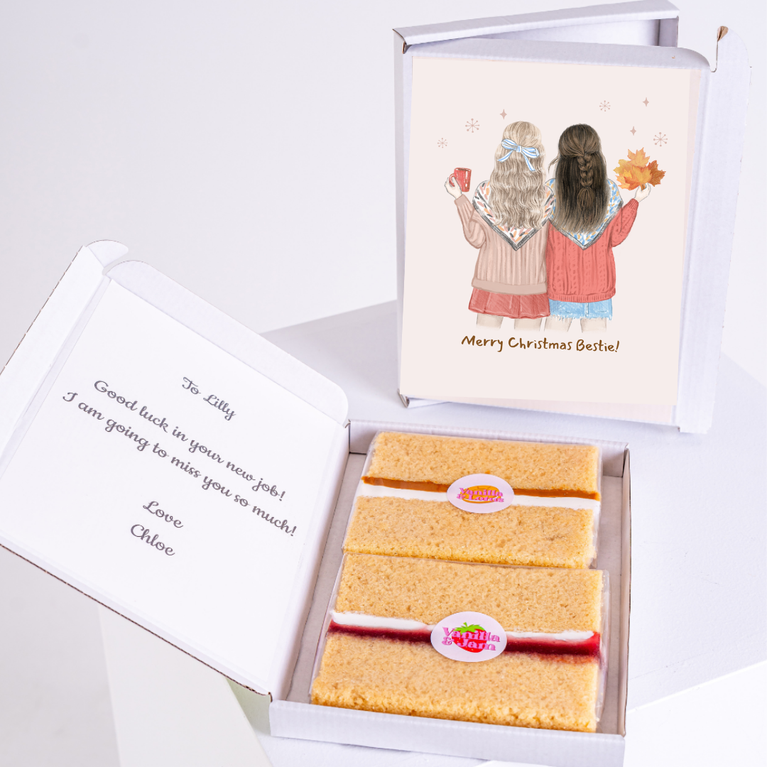 Cake gift box for Lilly with best friend Christmas card.