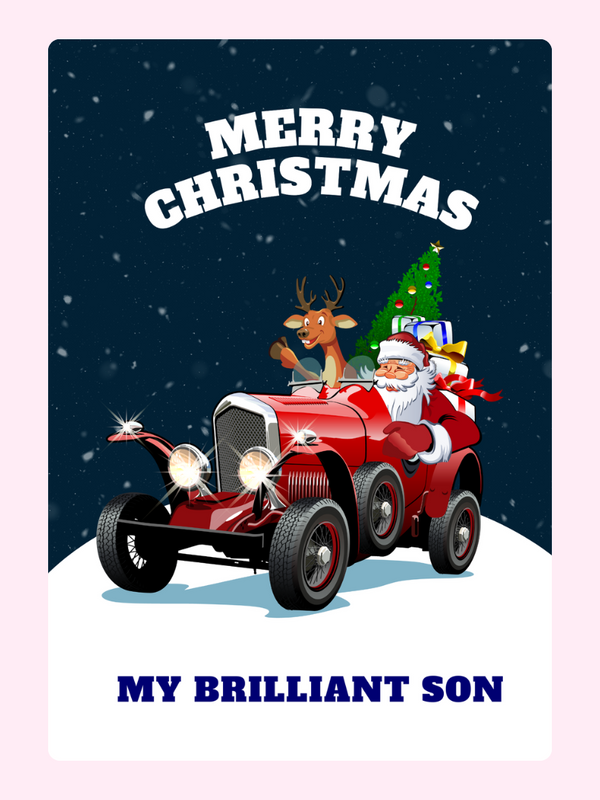 Merry Christmas22 Cake Card, for a son