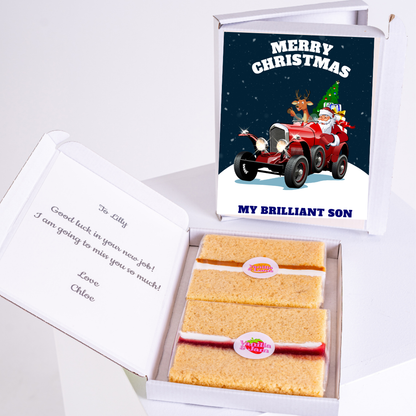 Christmas cake gift box for son, Merry Christmas design.
