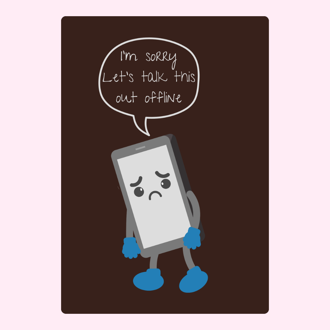 Cartoon phone saying Let's talk offline - Untitleddesign_12