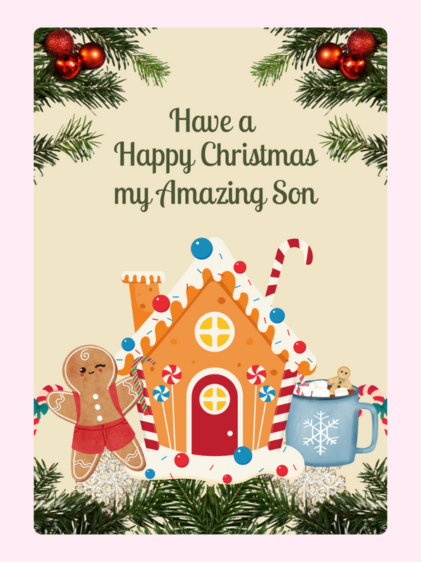 Merry Christmas20 Cake Card, for a son