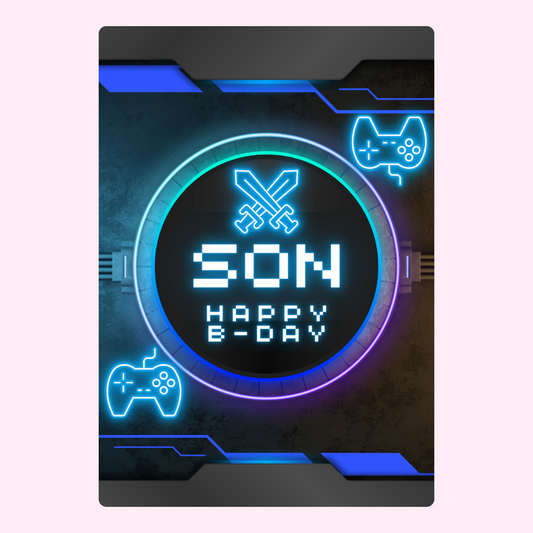 Son's Happy Birthday gamer card design