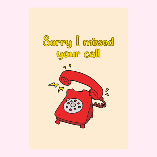 Missed call card with retro phone design