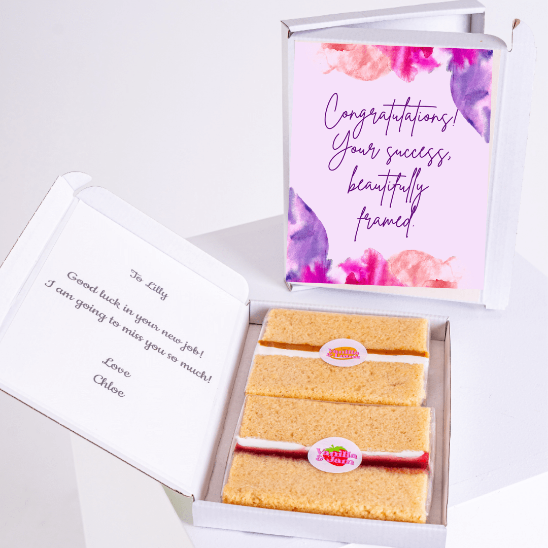 Congratulations cake gift for Lilly, beautifully framed.