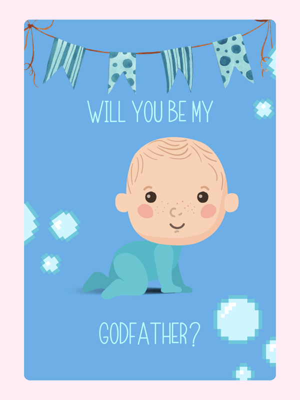 Will you Be My GodFather Cake Card