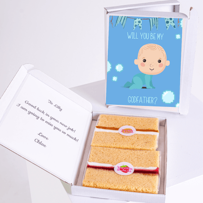 Godfather proposal card and cake gift box