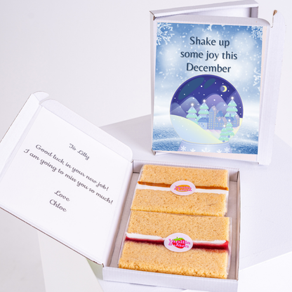 Cake gift box for Lilly with December message.