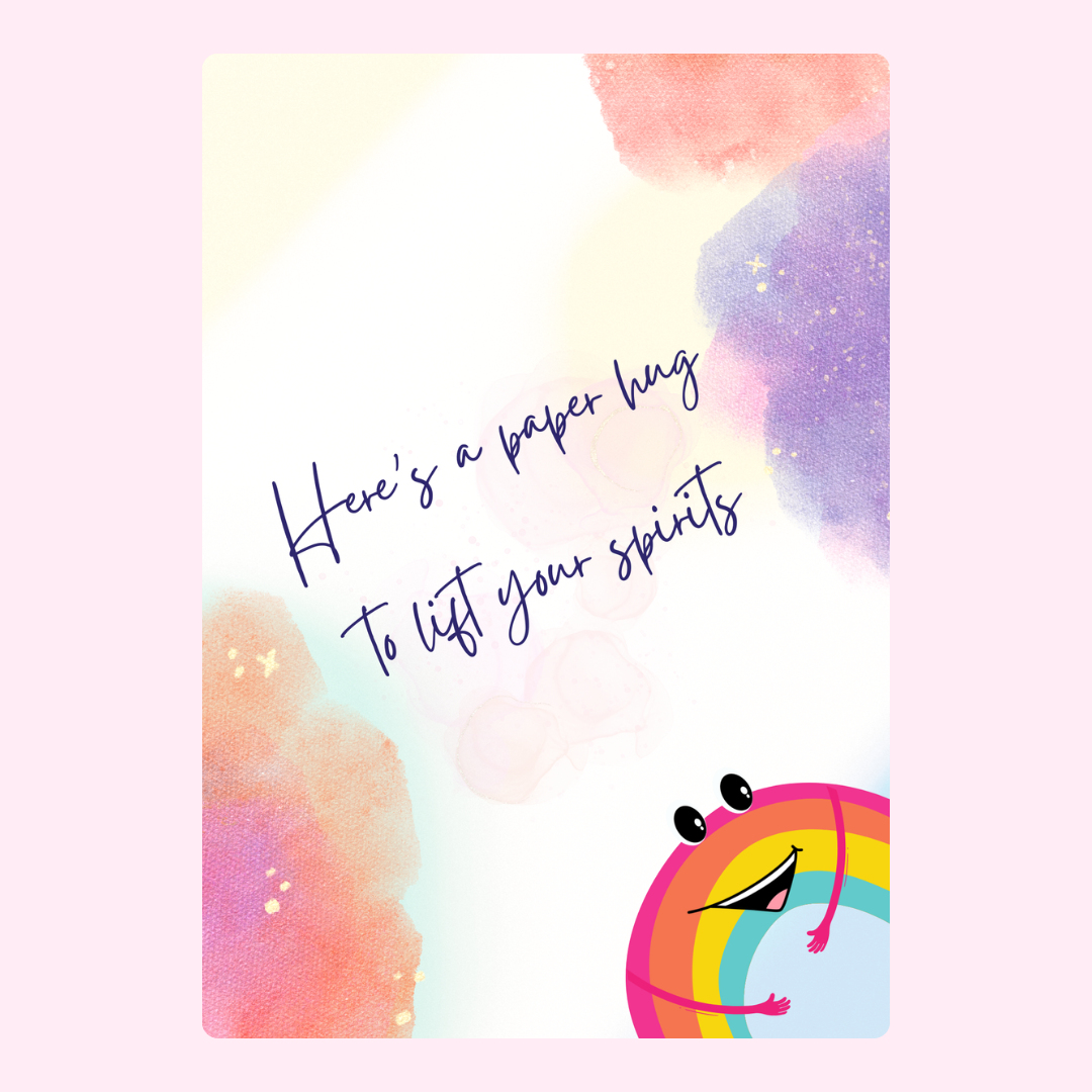 Paper hug card design to lift your spirits