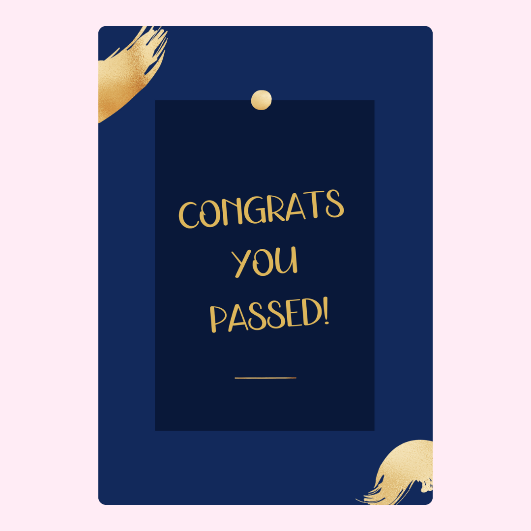 Congratulations card design, Congrats You Passed!