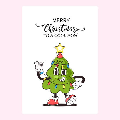 Christmas card for a cool son with animated tree