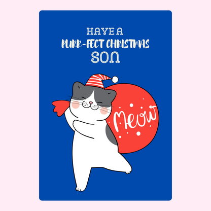 cat with Purr-fect Christmas