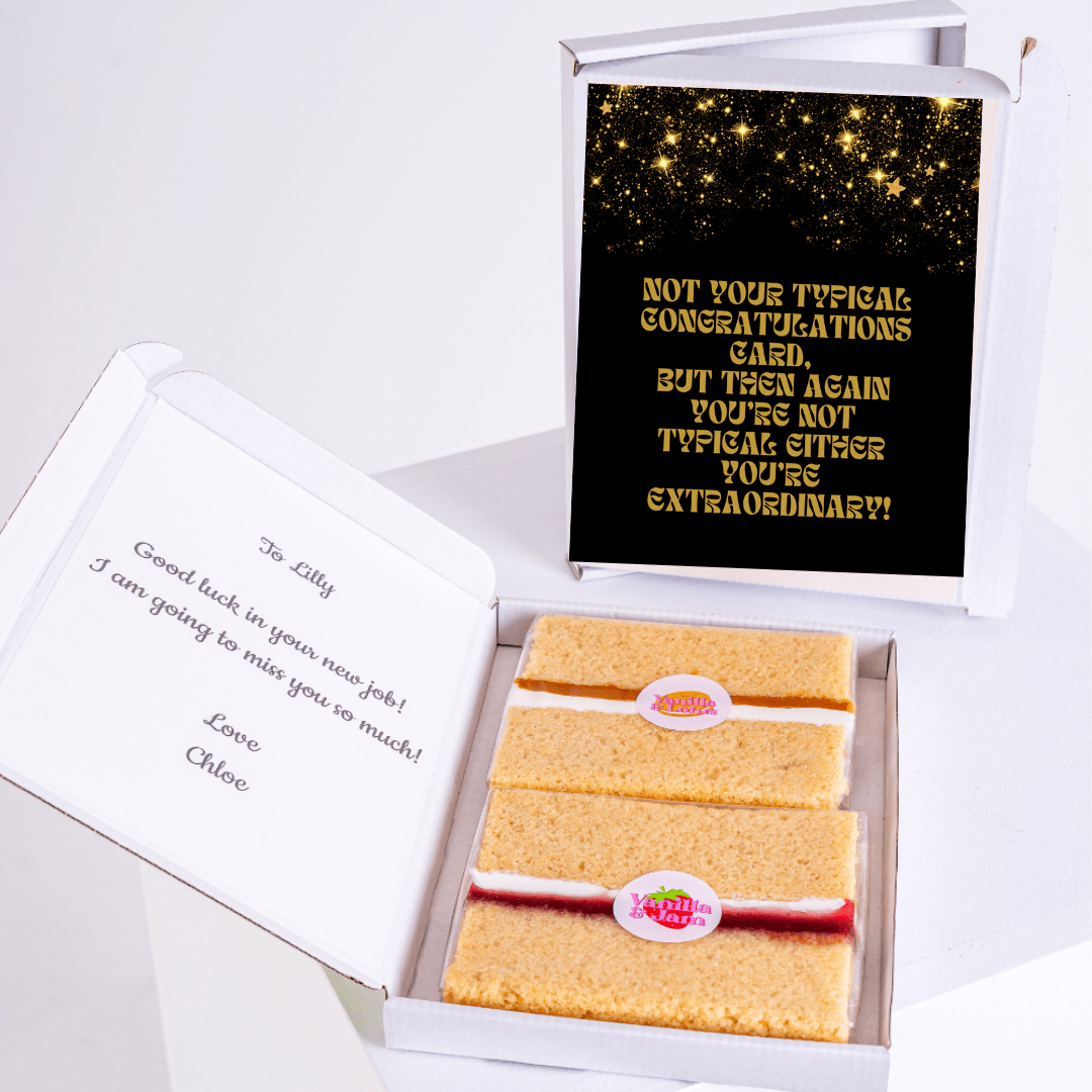 Congratulations card with cake, To Lilly and Extraordinary! message.