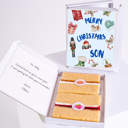 Christmas card & cake gift set for son, Merry Christmas Son
