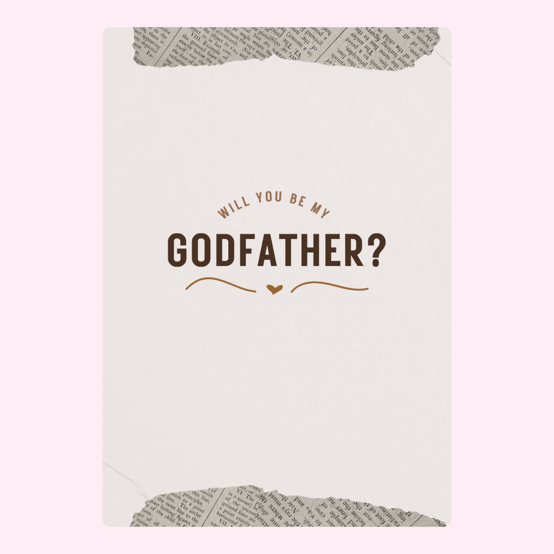Godfather proposal card, Will you be my Godfather? design