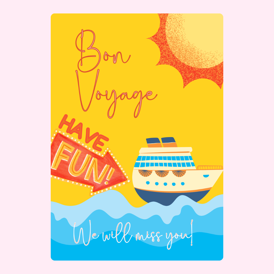 Bon Voyage cruise greeting card