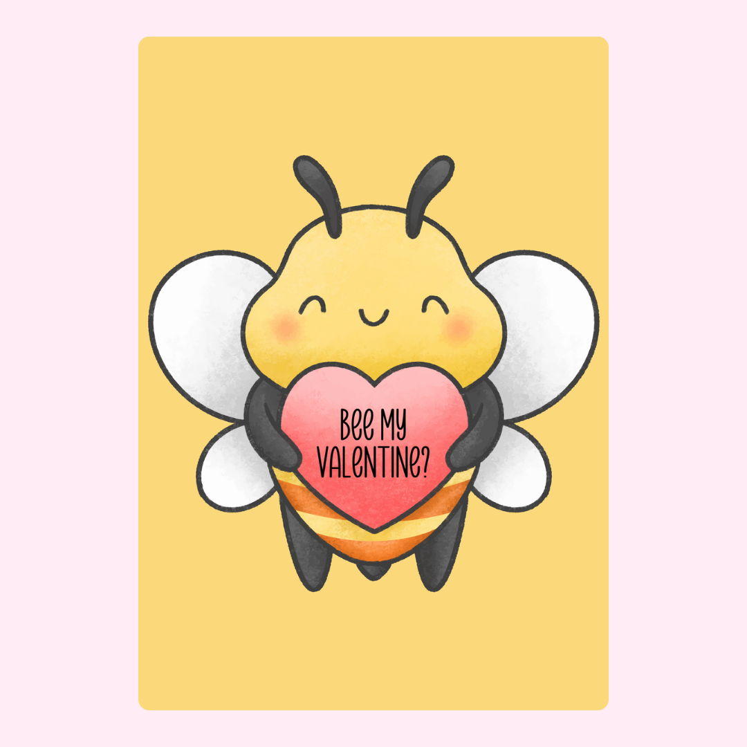 Bee My Valentine illustration